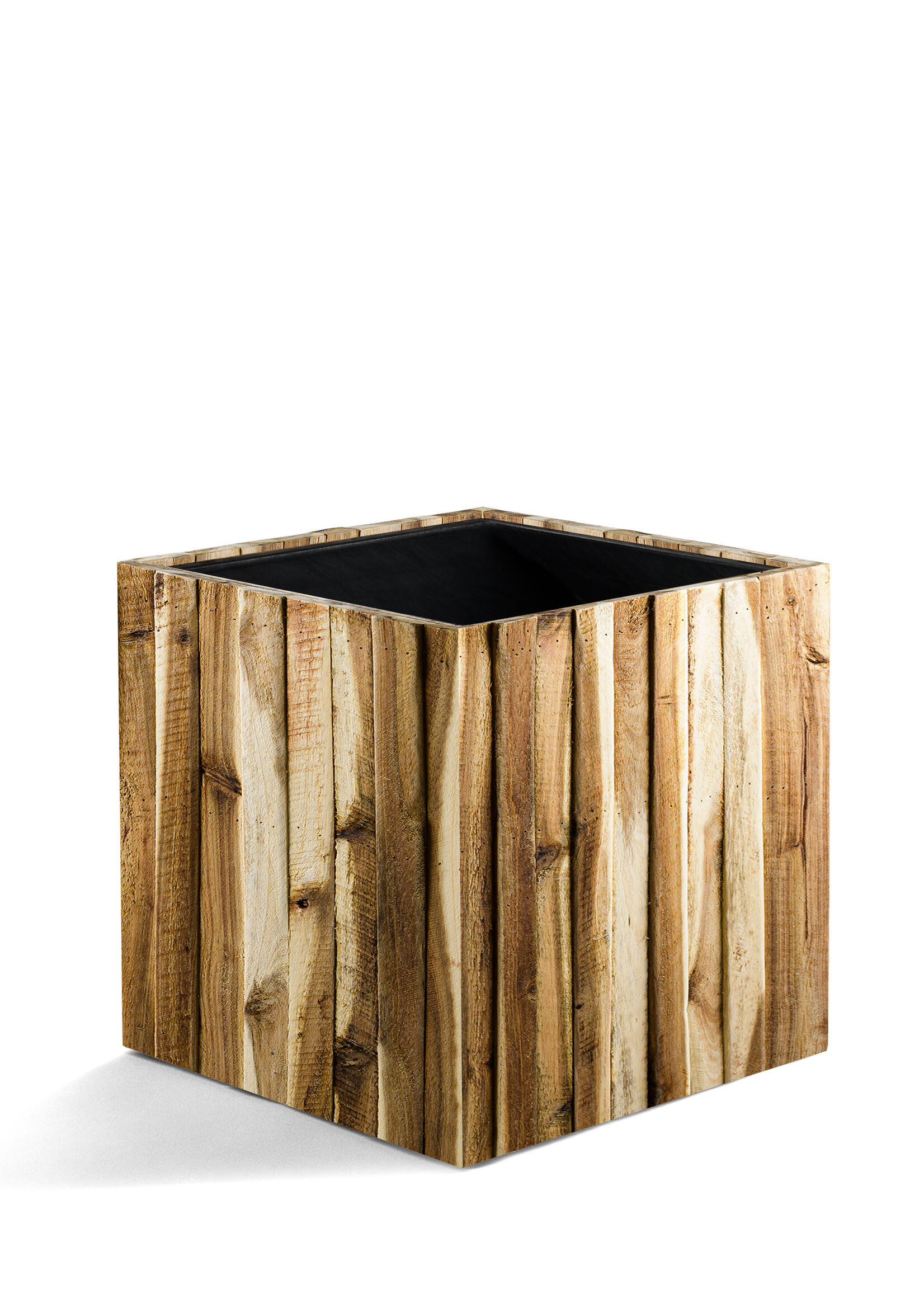 Luca Lifestyle - Marrone Pflanzkübel "Marrone Verticale Cube" Acacia Quadratisch Holz