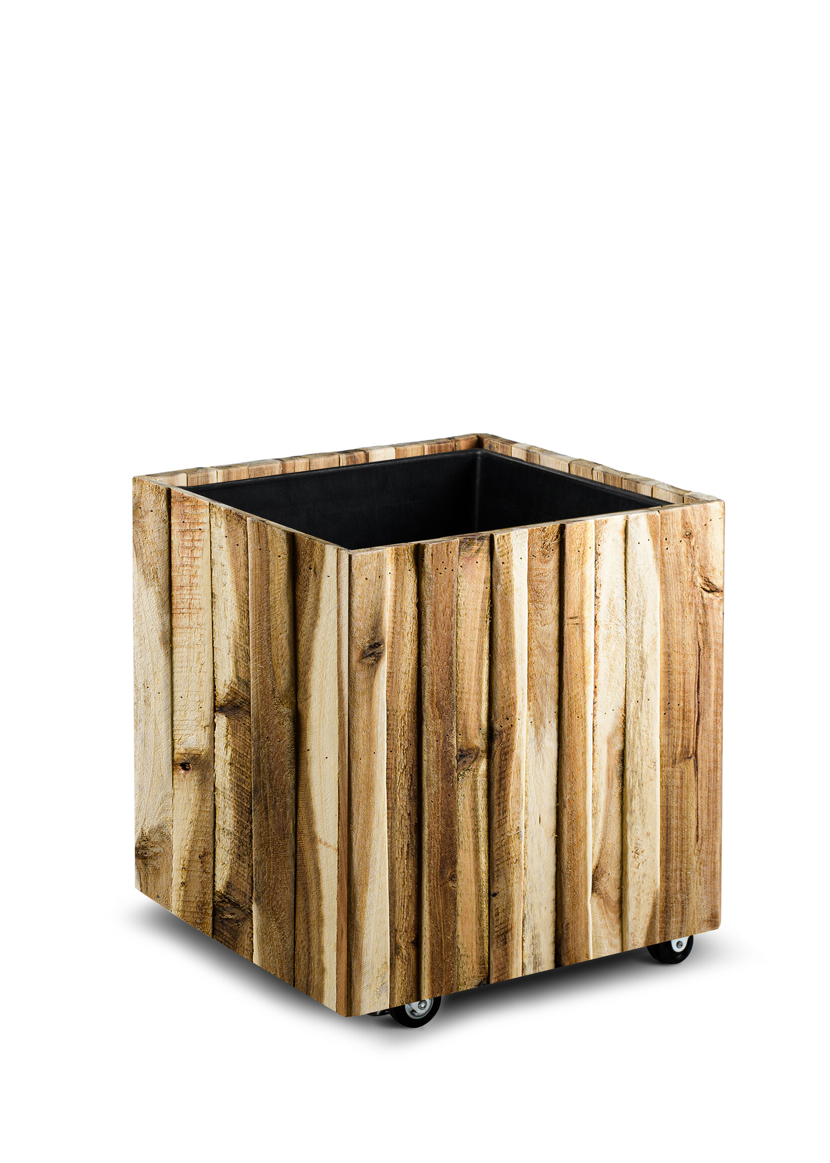 Luca Lifestyle - Marrone Pflanzkübel "Marrone Verticale Cube" Acacia Quadratisch Holz
