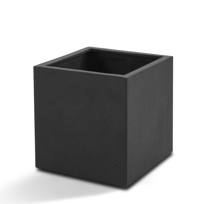 Pflanzkübel ''Grigio Cube'' Anthrazit Quadratisch Fiberglas