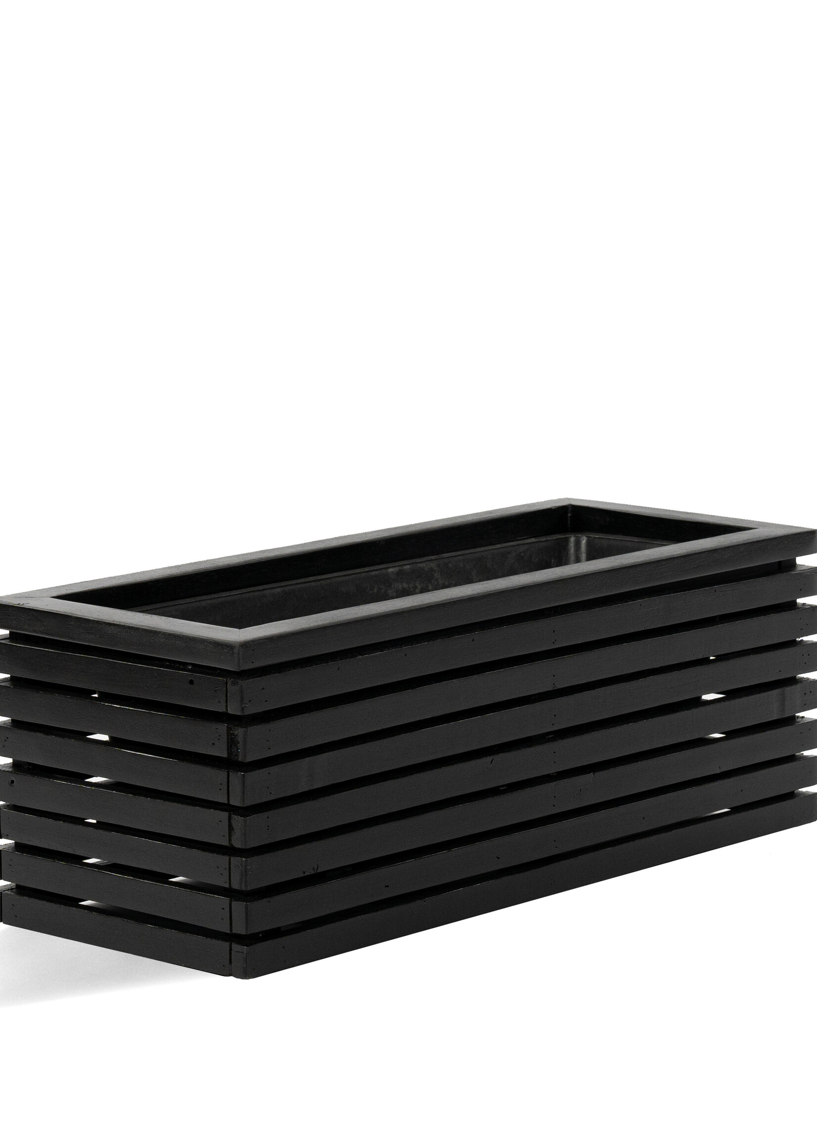 Luca Lifestyle - Marrone Pflanzkasten "Marrone Orizzontale Small Box" Schwarz Rechteckig Holz