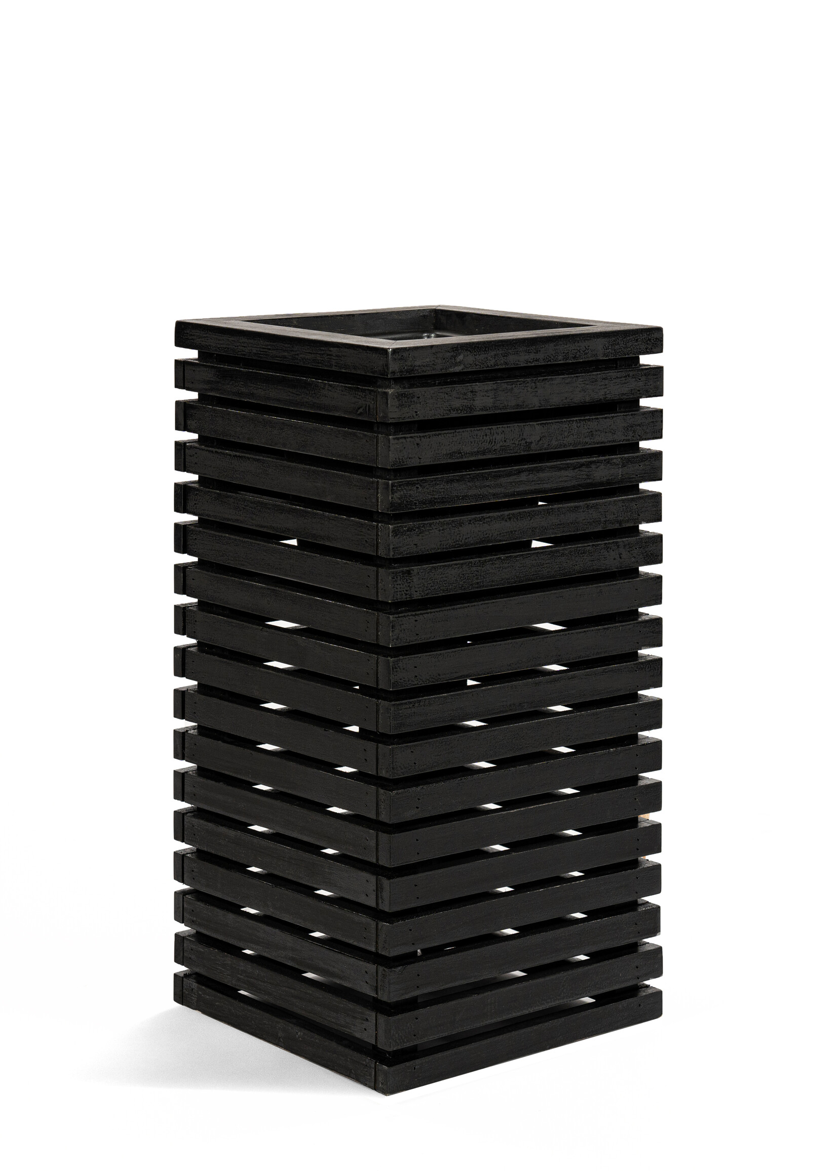 Luca Lifestyle - Marrone Pflanzkasten "Marrone Orizzontale High Cube" Schwarz Rechteckig Holz