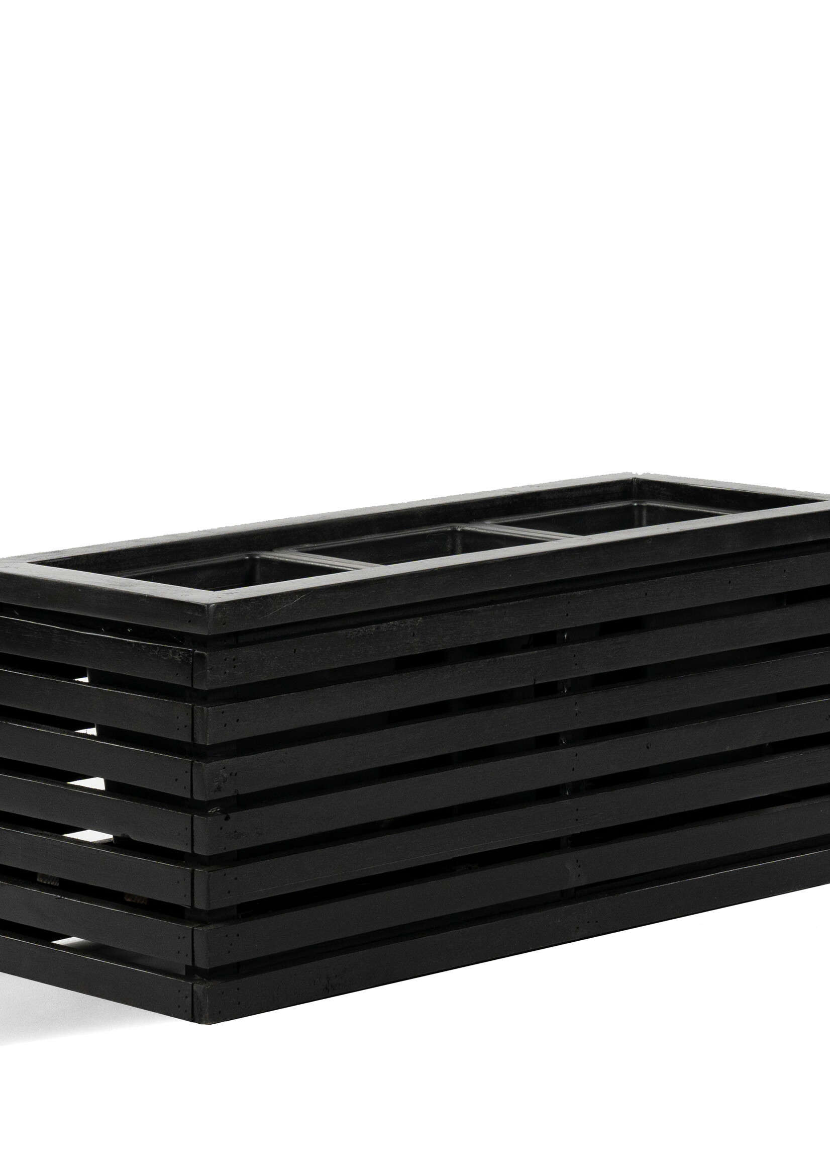 Luca Lifestyle - Marrone Pflanzkasten "Marrone Orizzontale Box" Schwarz Rechteckig Holz