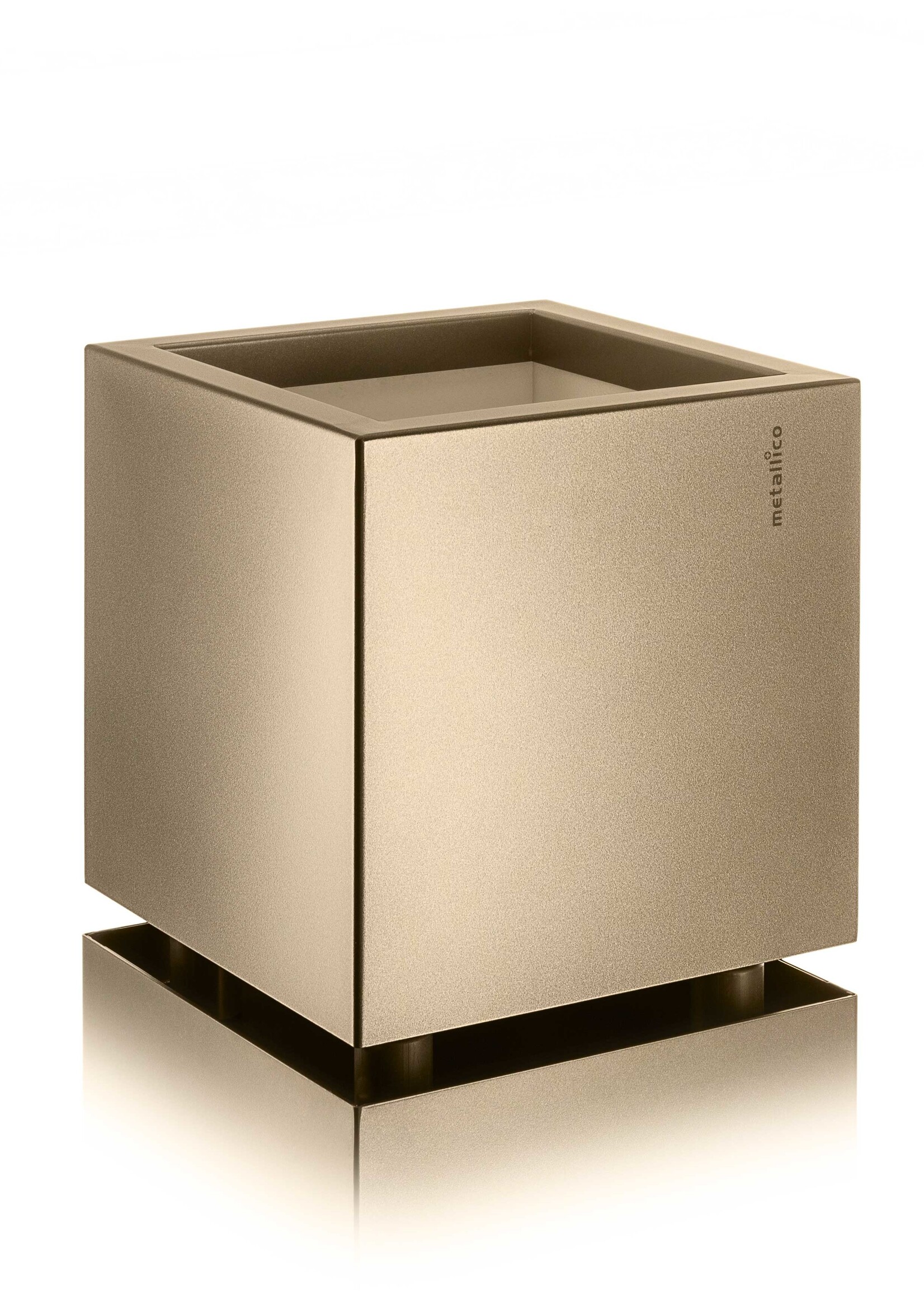 Metallico Pflanzkübel ''Metallico Enzo Cube'' Sabbia Quadratisch Chromstahl