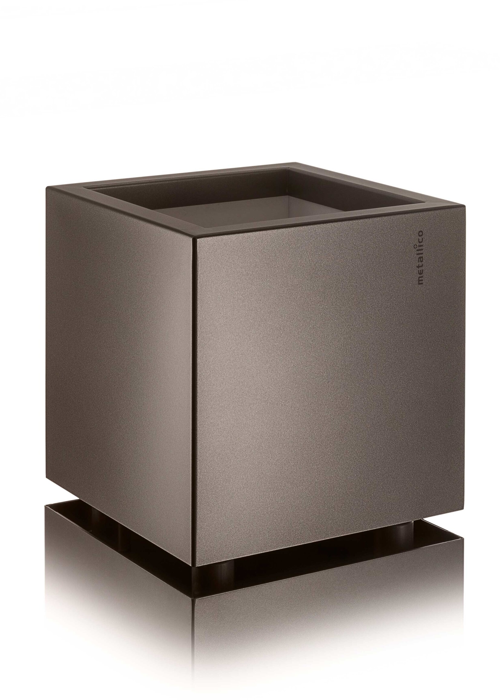 Metallico Pflanzkübel ''Metallico Enzo Cube'' Marrone Quadratisch Chromstahl
