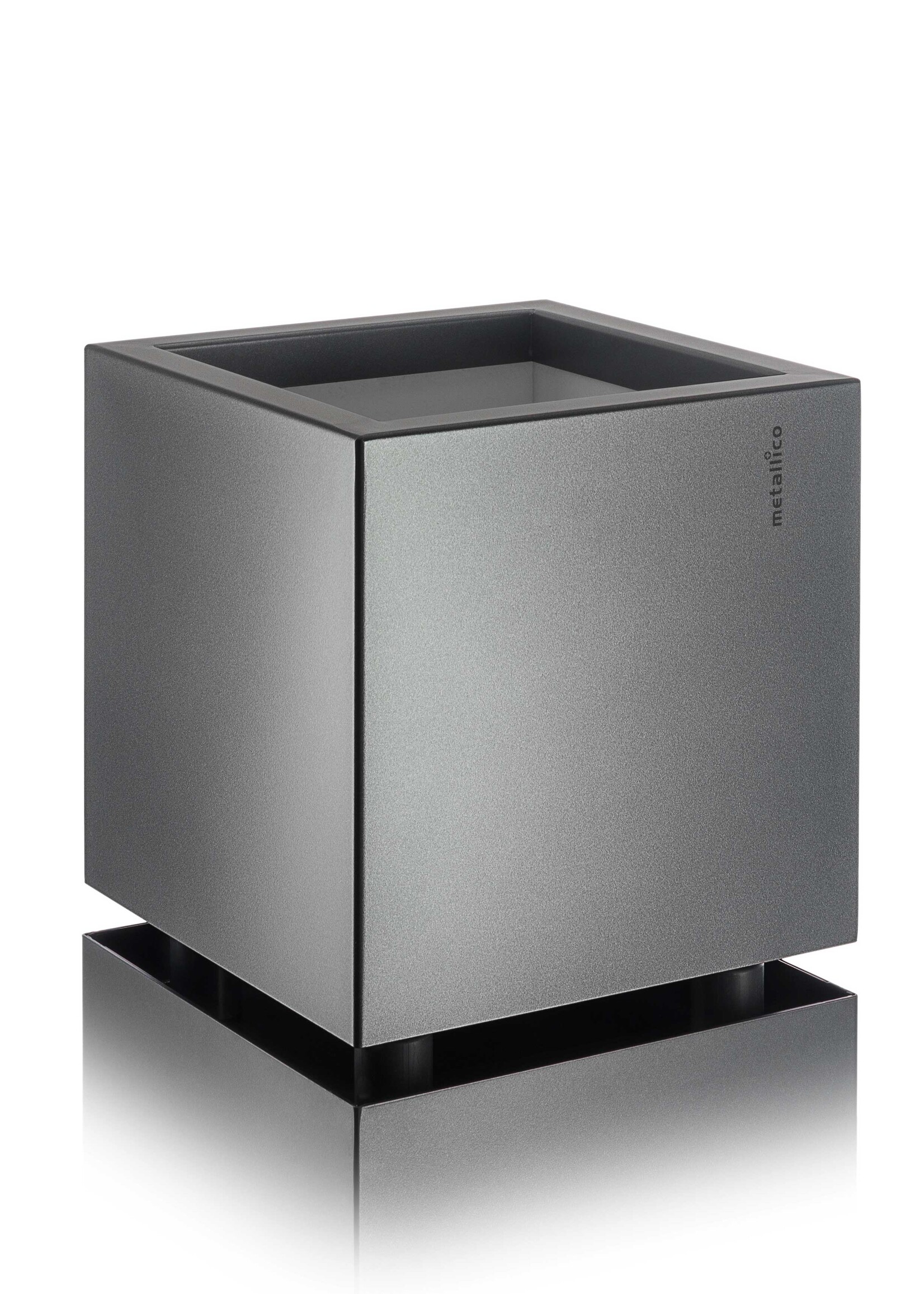 Metallico Pflanzkübel ''Metallico Enzo Cube'' Anthrazit Quadratisch Chromstahl