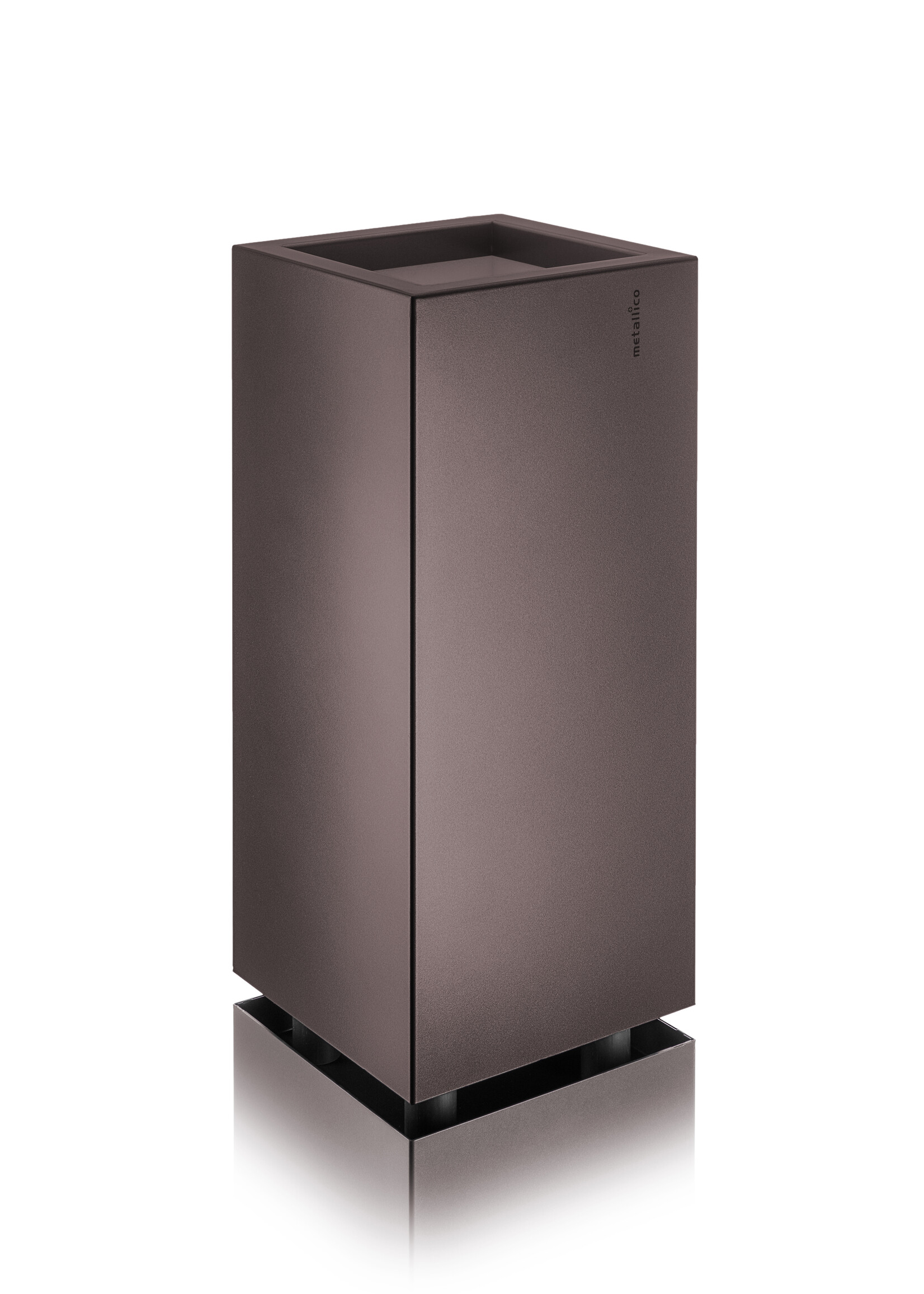 Metallico Pflanzkübel "Metallico Janis High Cube'' Rome Eckig Hoch Chromstahl