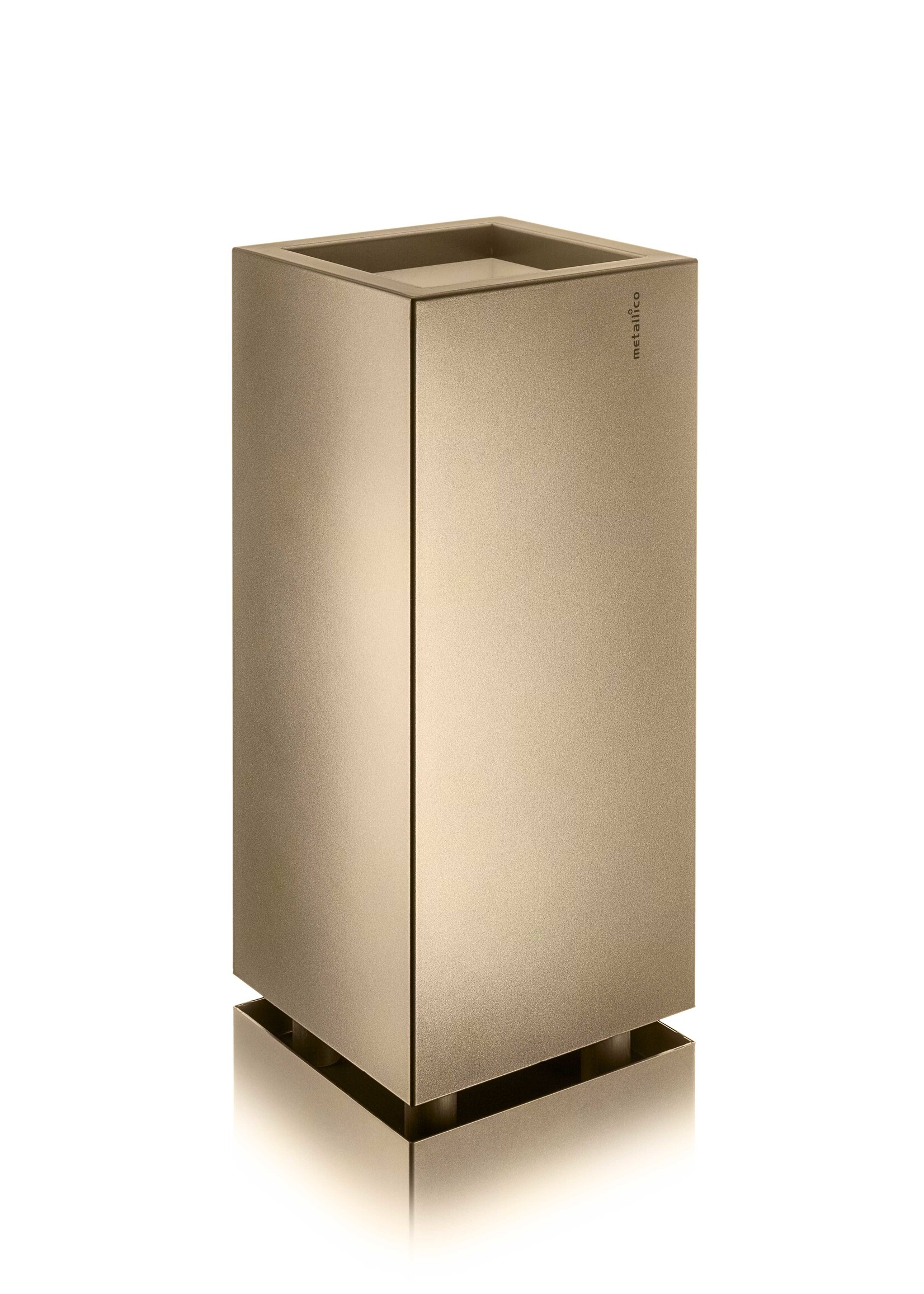 Metallico Pflanzkübel "Metallico Janis High Cube'' Sabbia Eckig Hoch Chromstahl