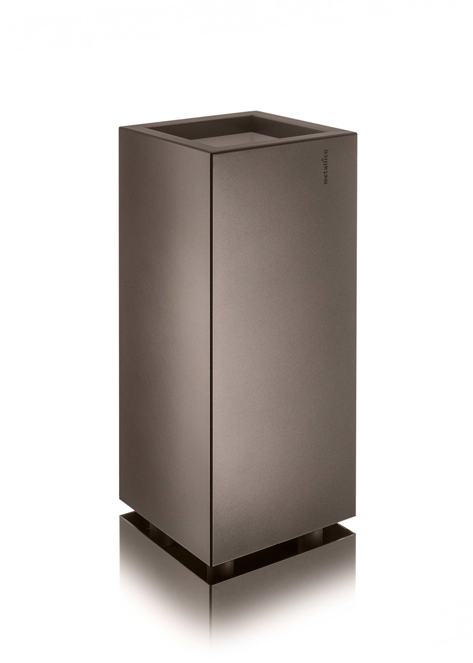 Metallico Pflanzkübel "Metallico Janis High Cube'' Marrone Eckig Hoch Chromstahl