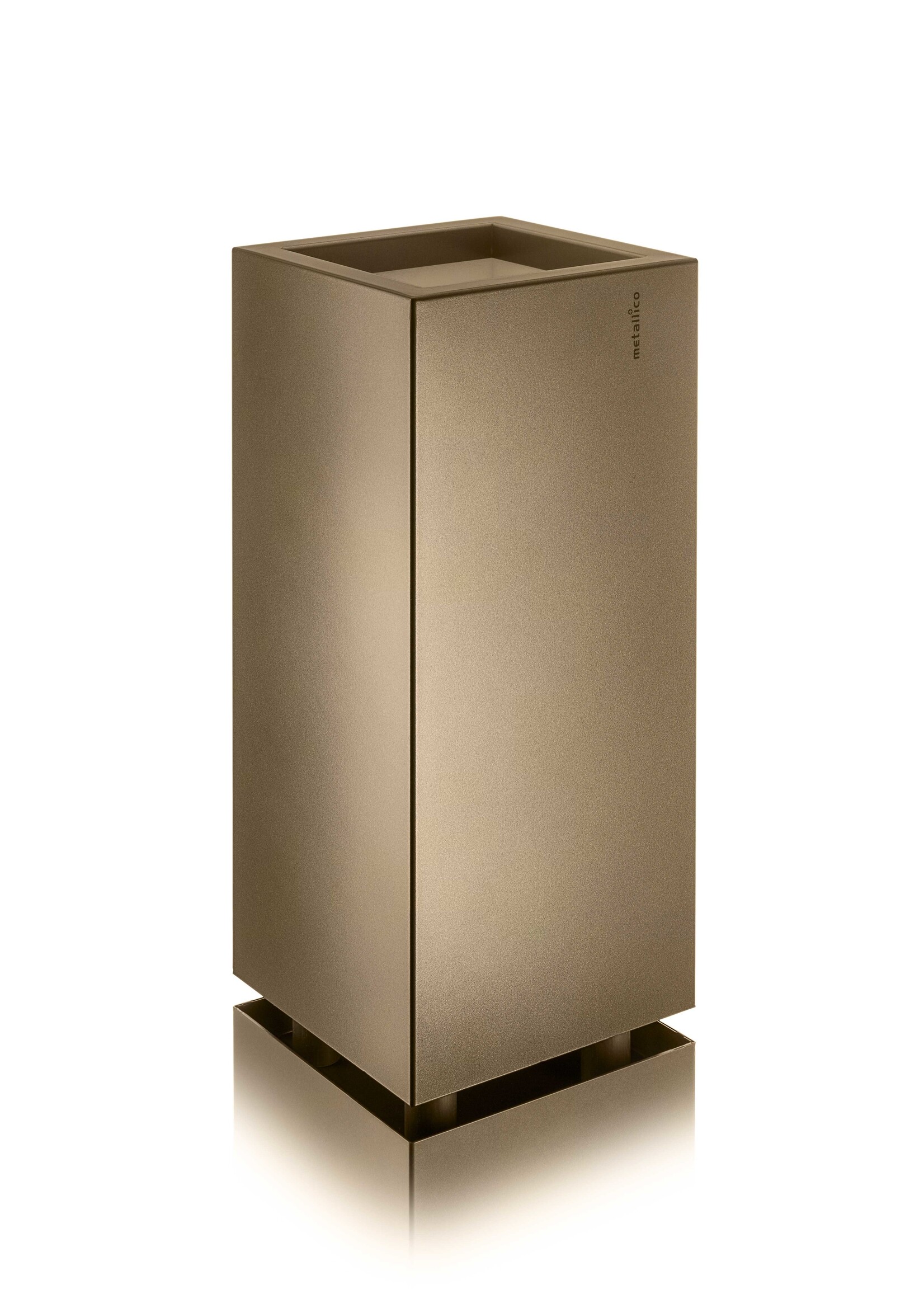 Metallico Pflanzkübel "Metallico Janis High Cube'' Guarani Eckig Hoch Chromstahl
