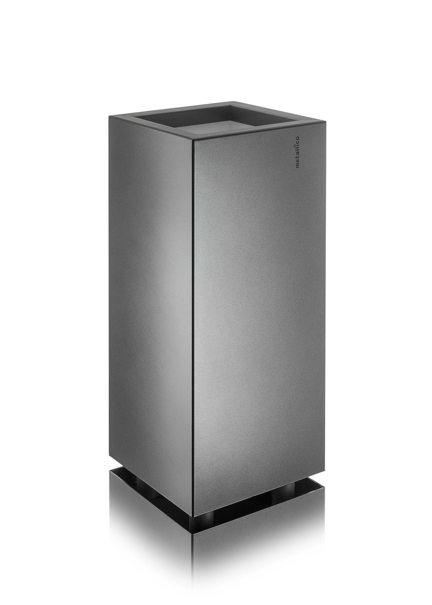 Metallico Pflanzkübel "Metallico Janis High Cube'' Anthrazit Eckig Hoch Chromstahl