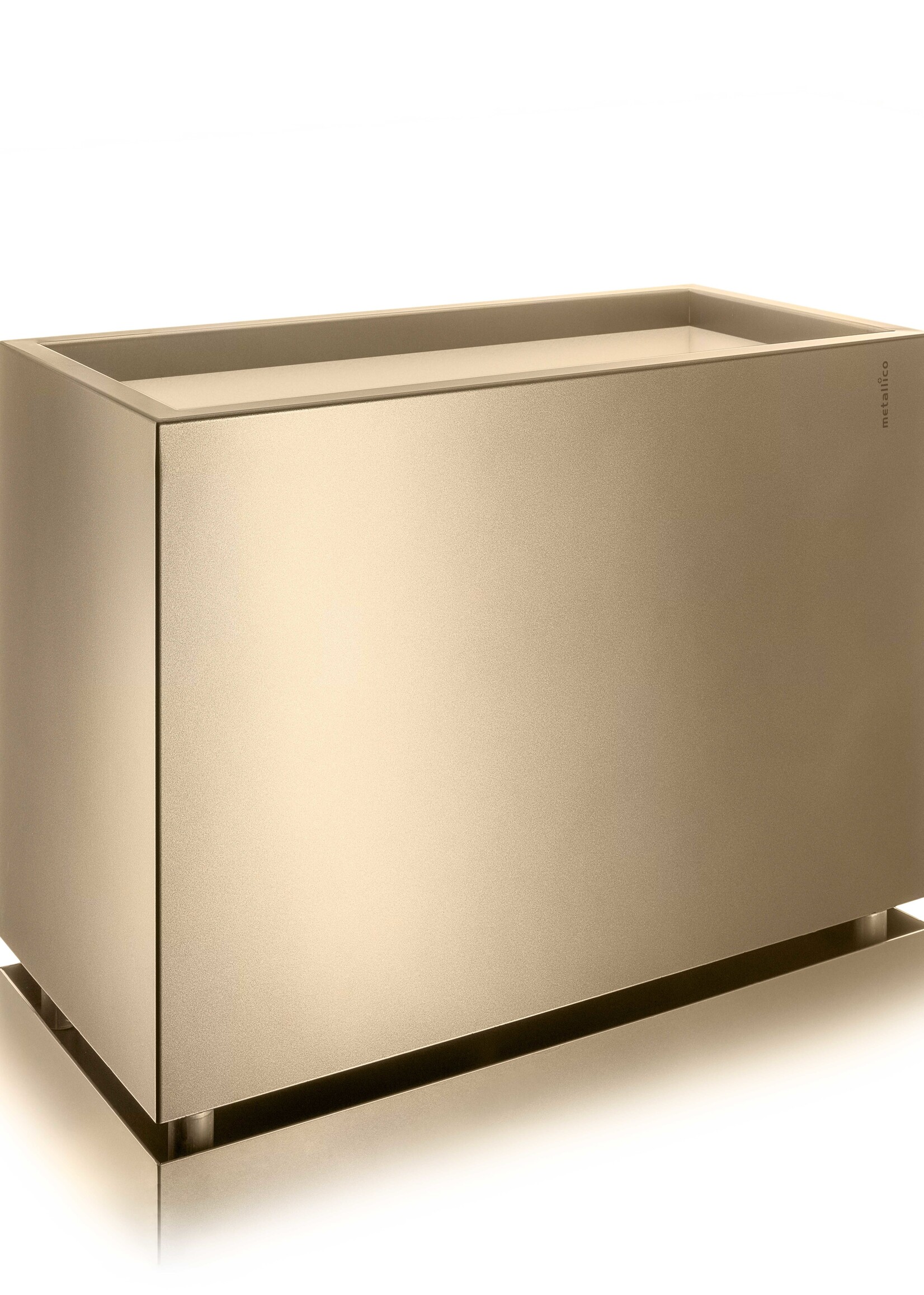 Metallico Raumteiler ''Metallico Carlo High Box'' Sabbia Rechteckig Chromstahl - 70x35x80cm - F1076-SAB
