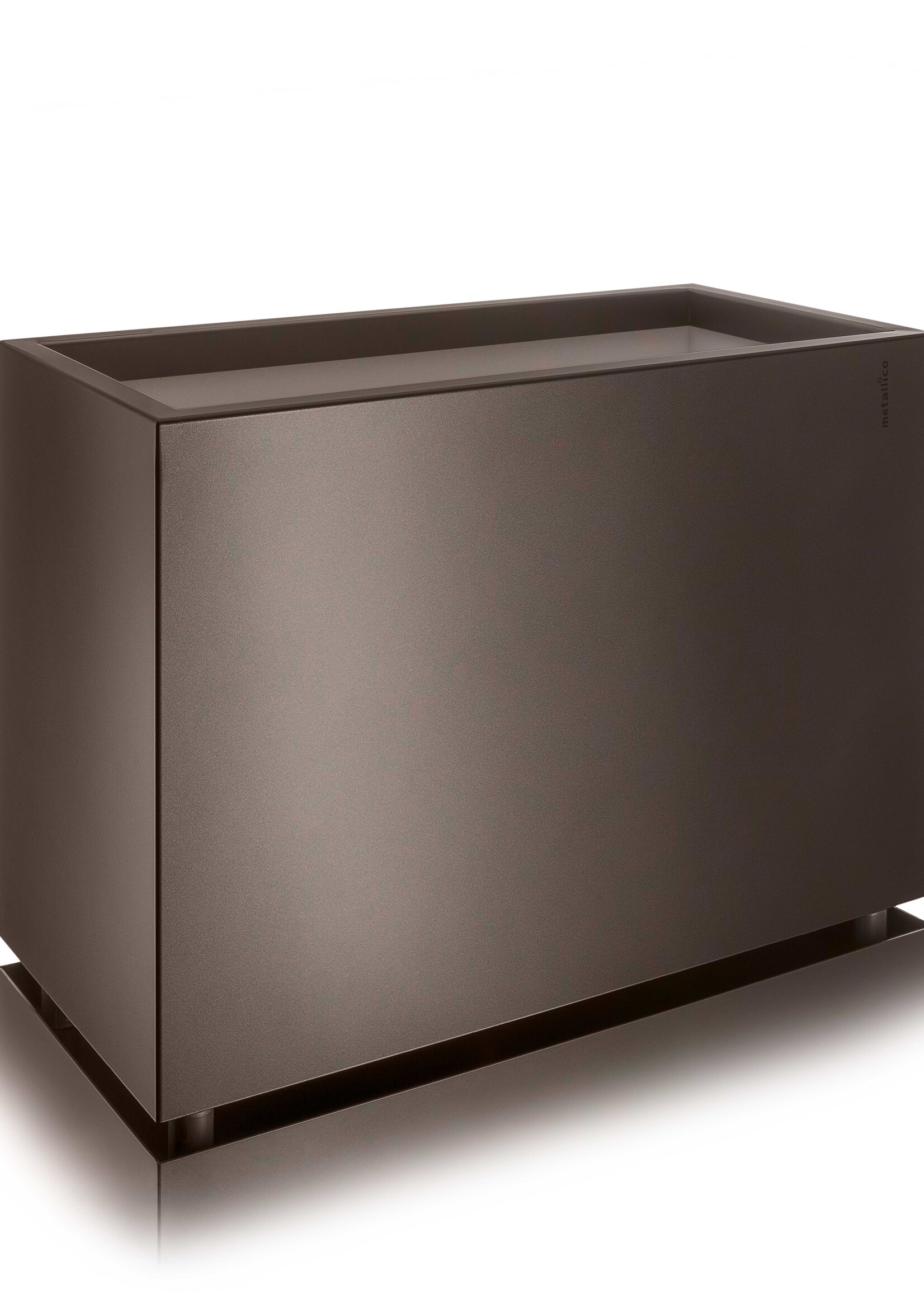 Metallico Raumteiler ''Metallico Carlo High Box'' Marrone Rechteckig Chromstahl - 70x35x80cm - F1076-MAR