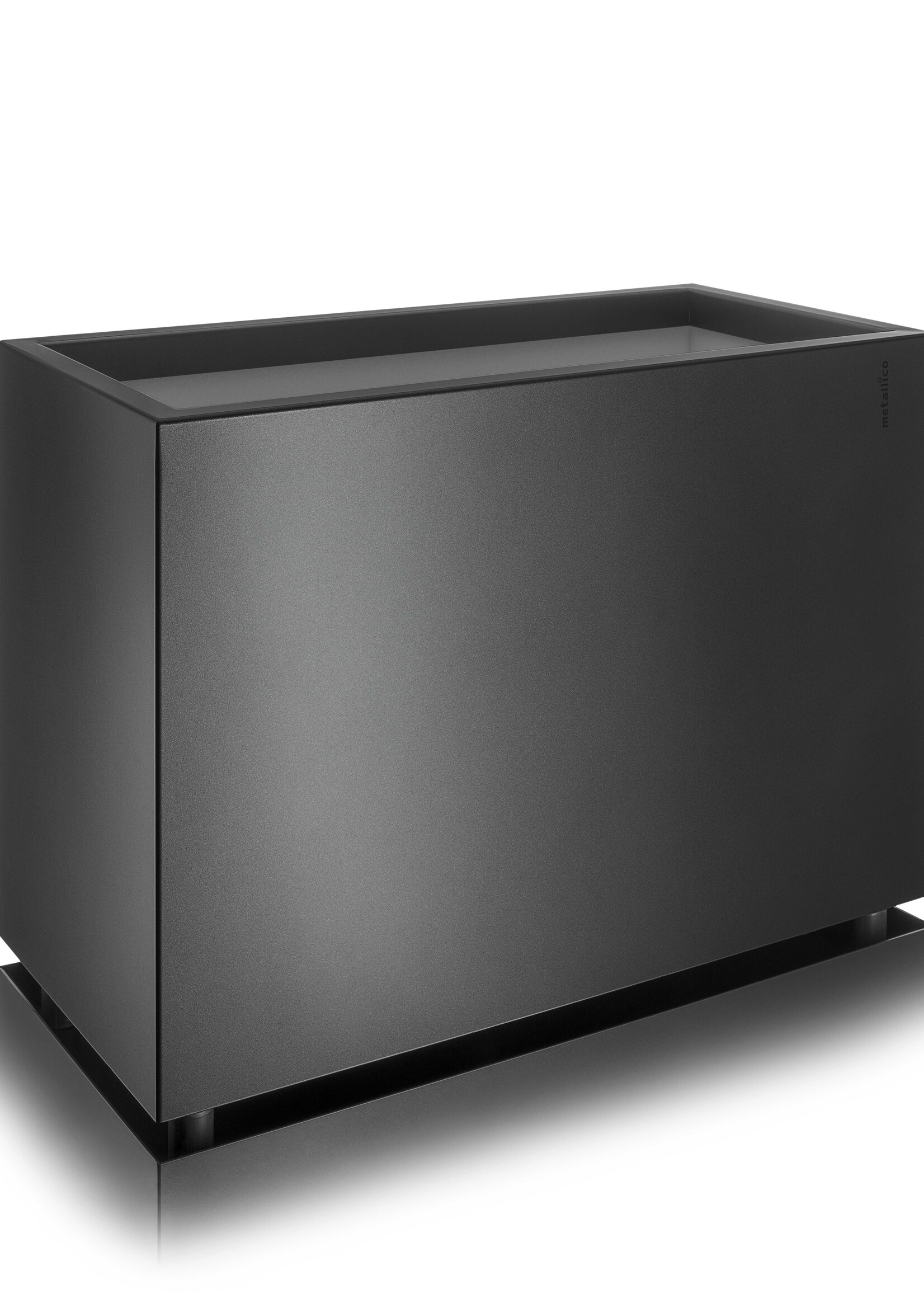 Metallico Raumteiler ''Metallico Carlo High Box'' Espresso Rechteckig Chromstahl - 70x35x80cm - F1076-ESP