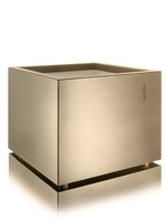 Metallico Pflanzkübel "Metallico Leon" Low Cube Sabbia Quadratisch Chromstahl
