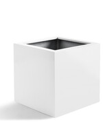 Luca Lifestyle - Argento Pflanzkübel "Argento Cube" Weiß Matt Quadratisch Fiberglas