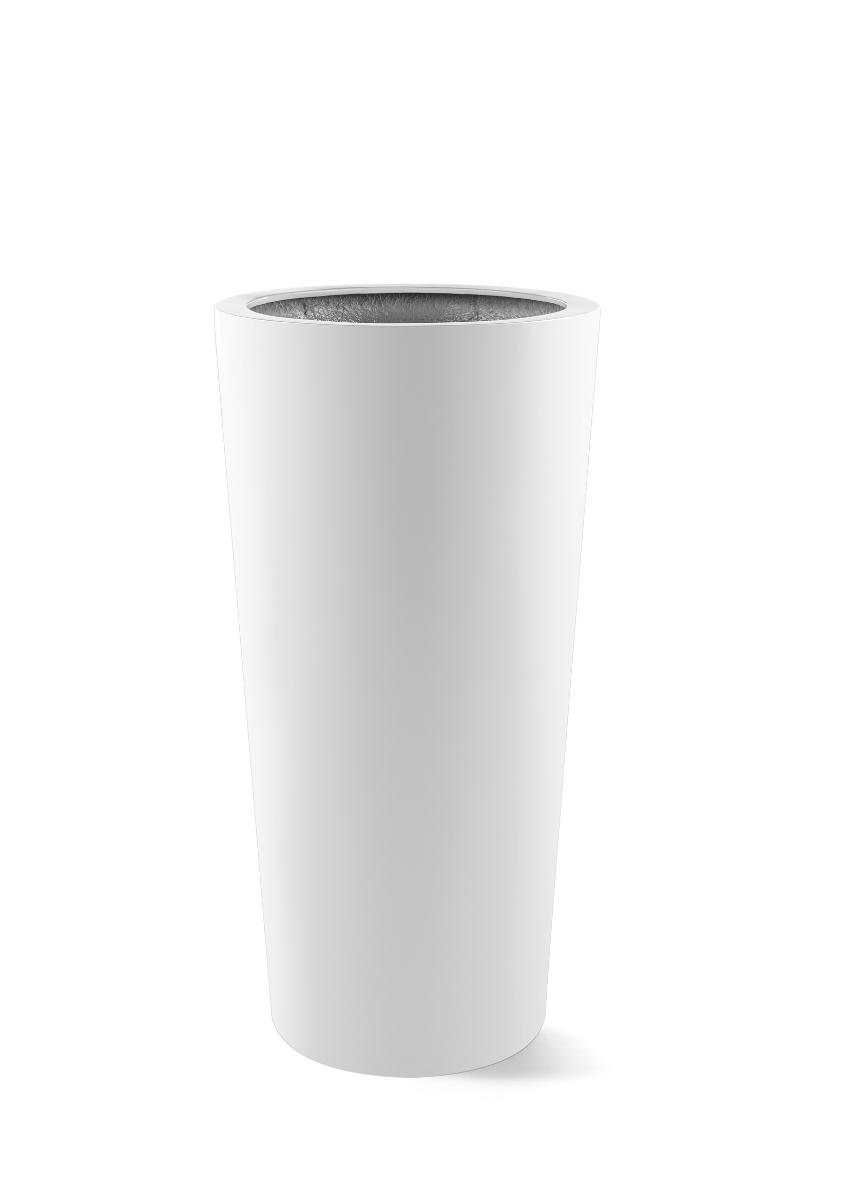 Luca Lifestyle - Argento Pflanzkübel "Argento Vase" Weiß Matt Rund Fiberglas
