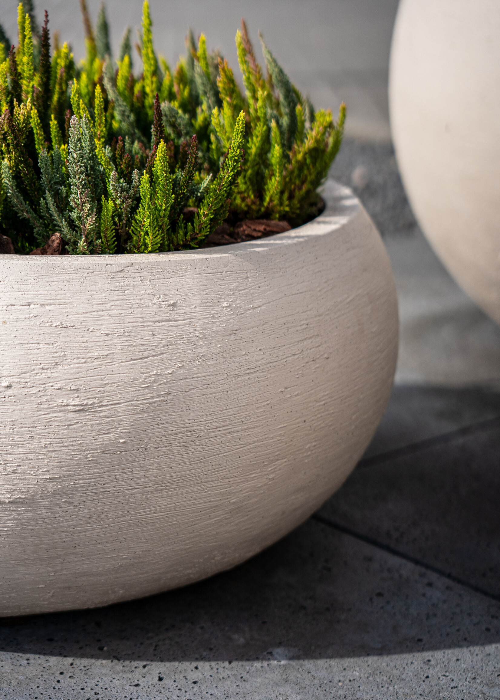 Luca Lifestyle - Terreno Pflanzkübel "Terreno Low Balloon" Sand Rund Fiberglas