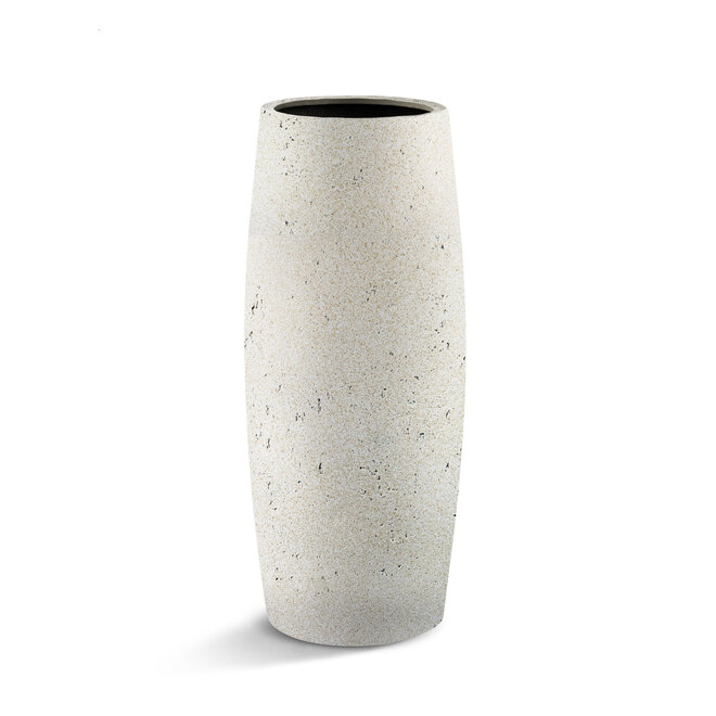 Pflanzkübel ''Grigio Modern Vase'' Creme Weiß Rund Fiberglas