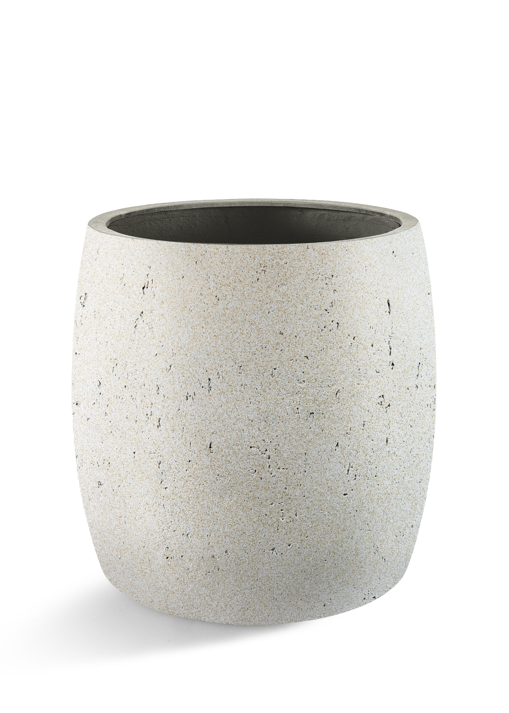 Luca Lifestyle - Grigio Pflanzkübel ''Grigio Modern Pot'' Creme Weiß Rund Fiberglas