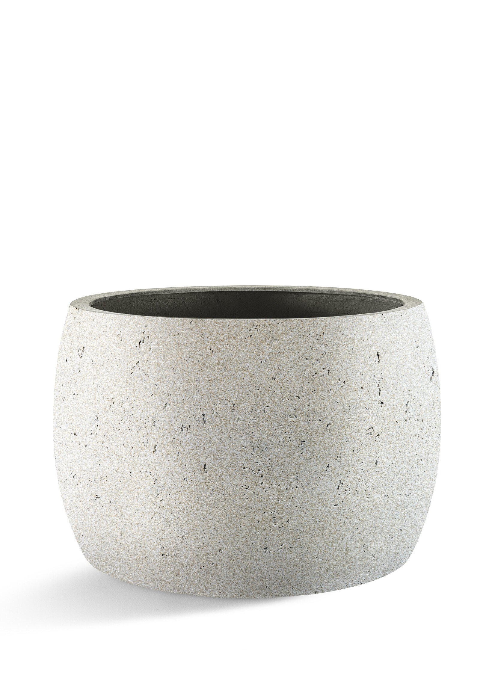 Luca Lifestyle - Grigio Pflanzkübel ''Grigio Modern Bowl'' Creme Weiß Rund Fiberglas