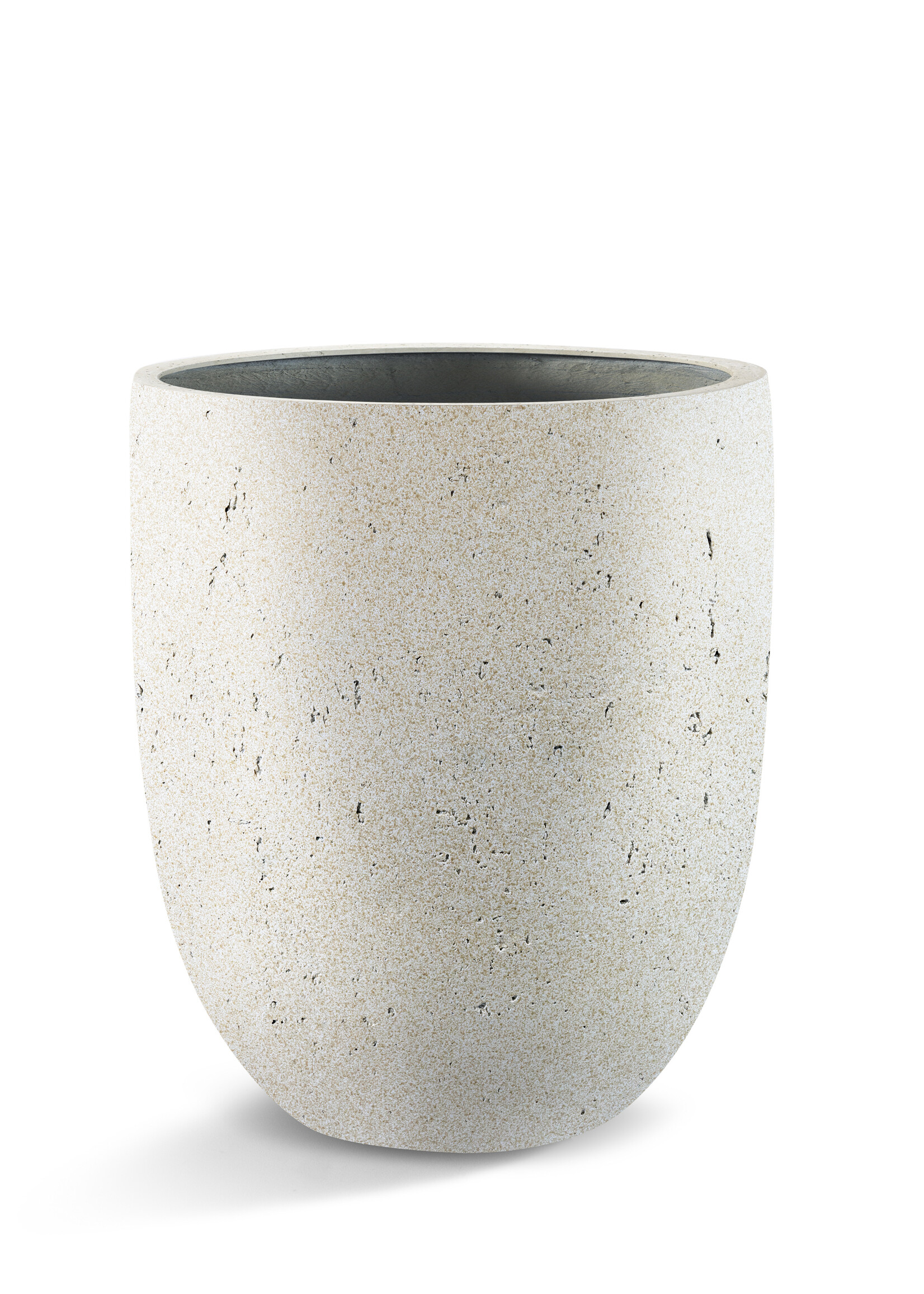 Luca Lifestyle - Grigio Pflanzkübel "Grigio Tall Egg Pot" Creme Weiß Rund Fiberglas