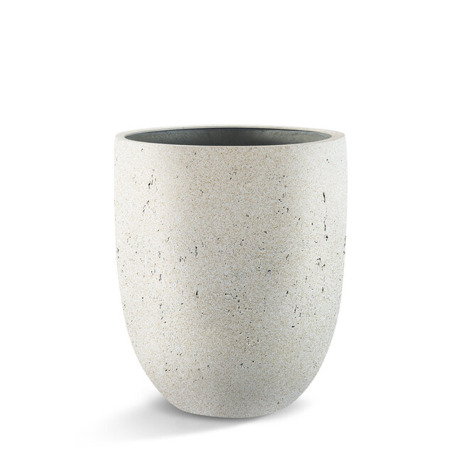 Pflanzkübel "Grigio Tall Egg Pot" Creme Weiß Rund Fiberglas