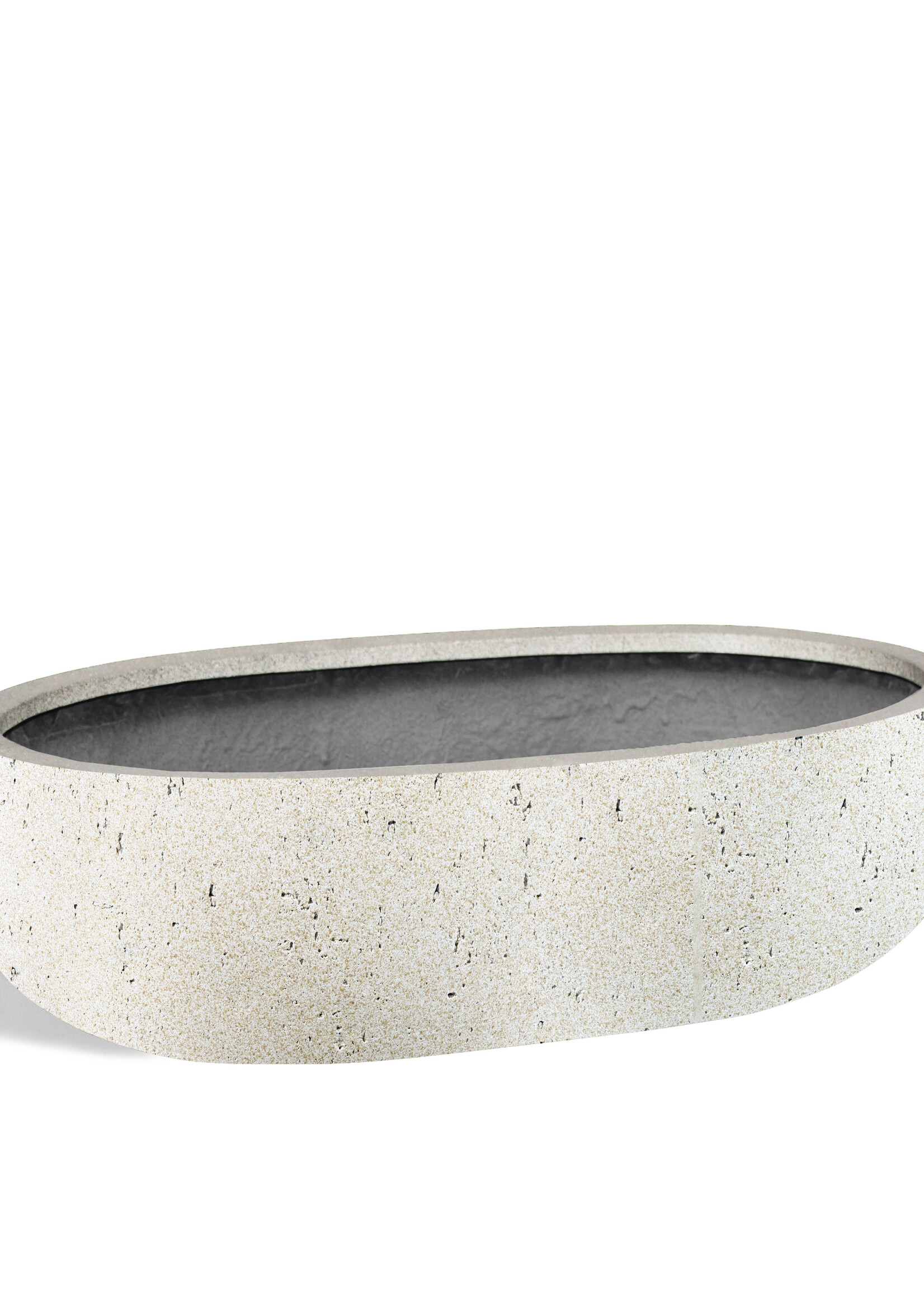 Luca Lifestyle - Grigio Pflanzkübel ''Grigio Longtail'' Creme Weiß Rund Fiberglas