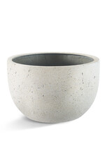 Luca Lifestyle - Grigio Pflanzkübel "Grigio New Egg Pot Low" Creme Weiß Rund Fiberglas
