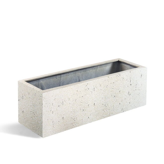 Pflanzkasten ''Grigio Small Box'' Creme Weiß Rechteckig Fiberglas