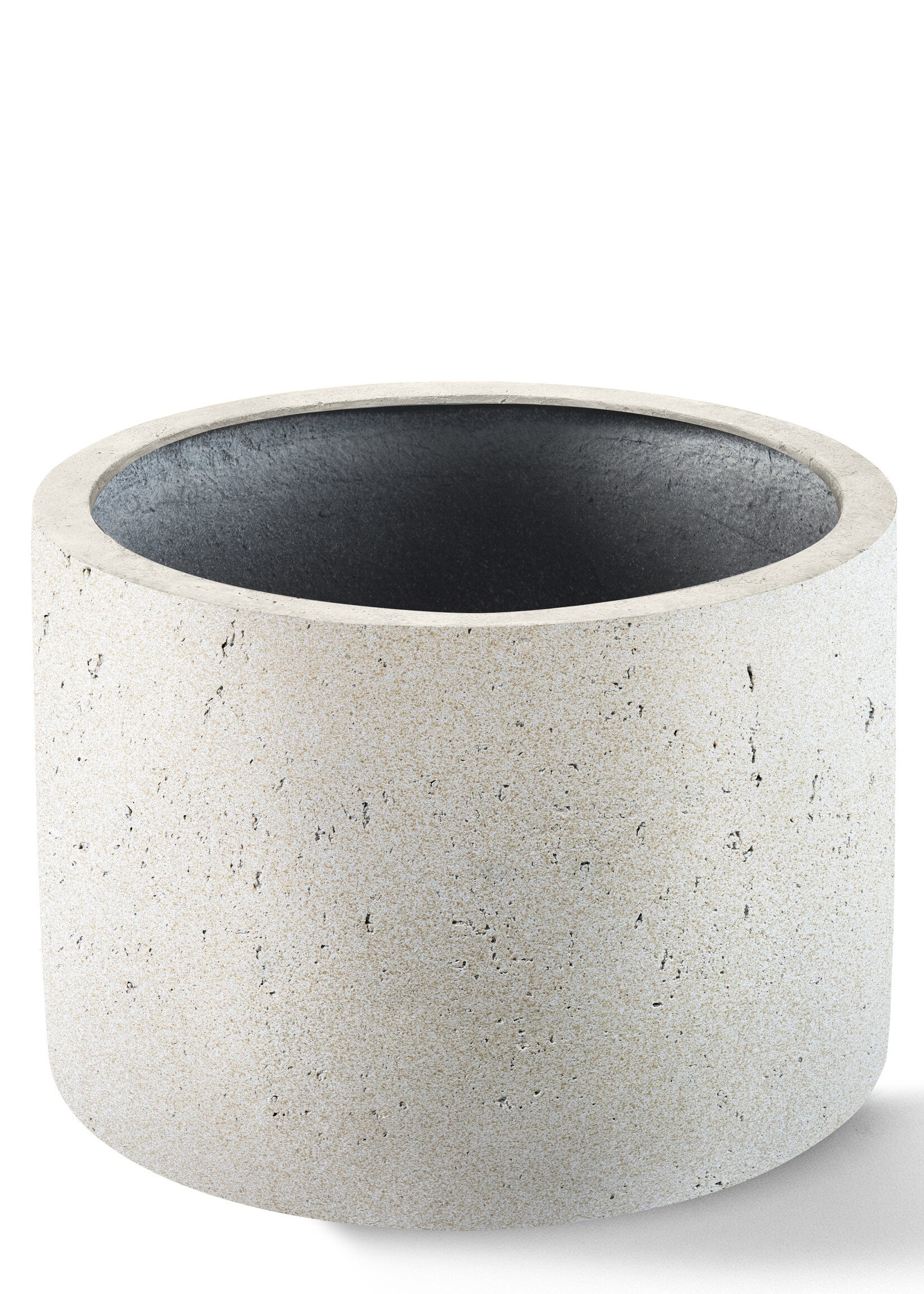 Luca Lifestyle - Grigio Pflanzkübel ''Grigio Cylinder'' Creme Weiß Rund Fiberglas