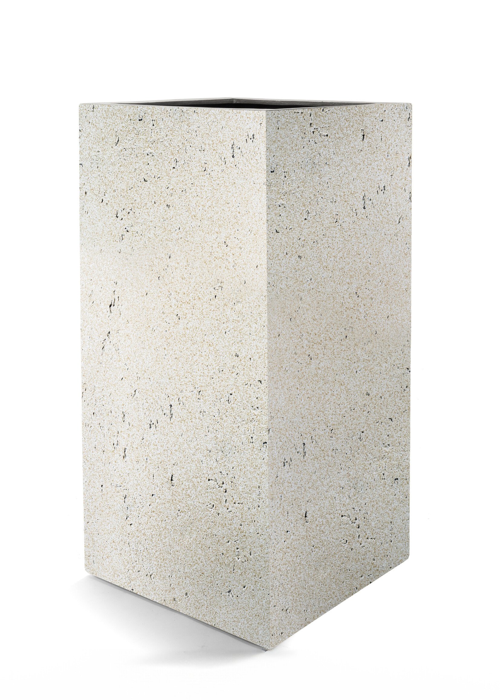 Luca Lifestyle - Grigio Pflanzkübel ''Grigio High Cube'' Creme Weiß Eckig Hoch Fiberglas