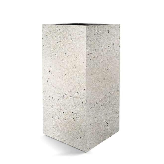 Pflanzkübel ''Grigio High Cube'' Creme Weiß Eckig Hoch Fiberglas