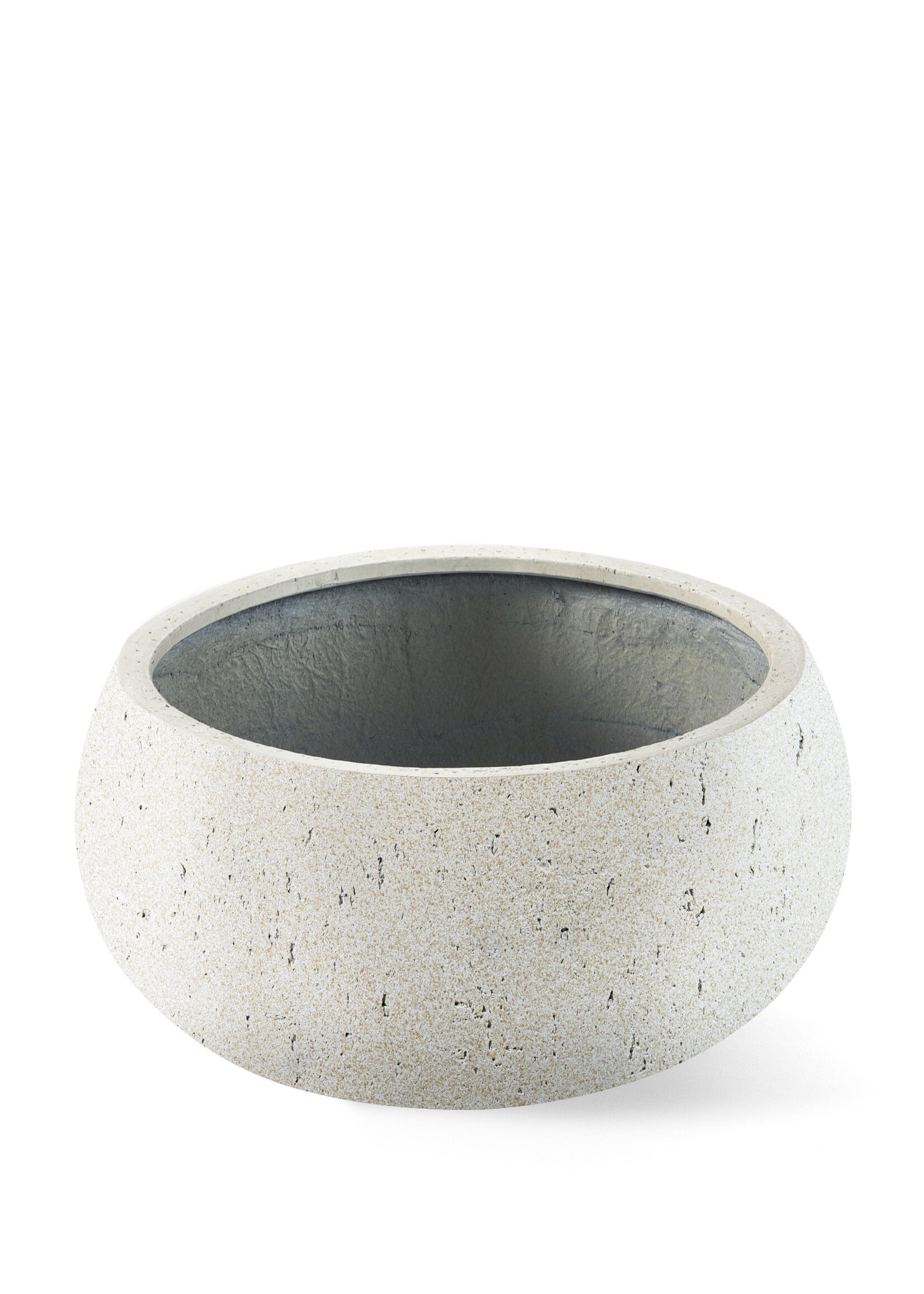 Luca Lifestyle - Grigio Pflanzkübel ''Grigio Low Balloon'' Creme Weiß Rund Fiberglas