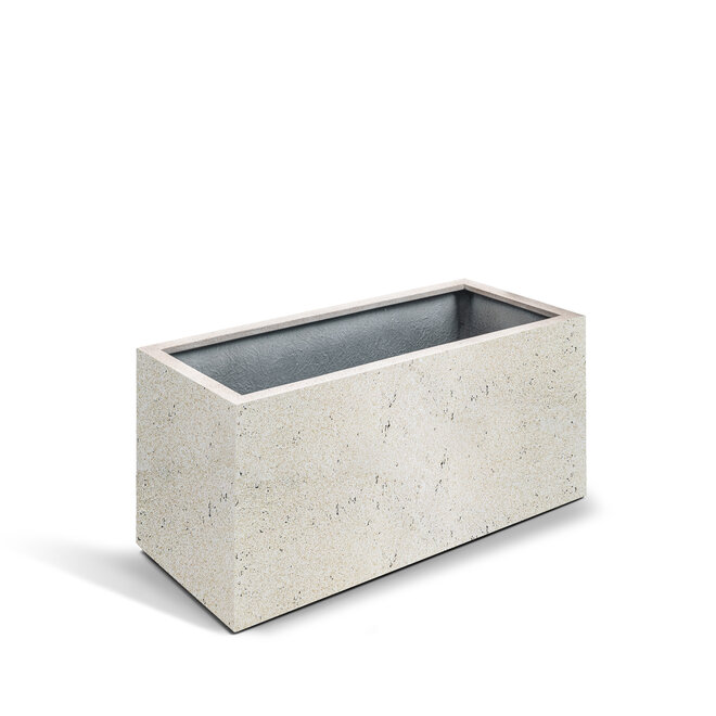 Pflanzkasten ''Grigio Box'' Creme Weiß Rechteckig Fiberglas