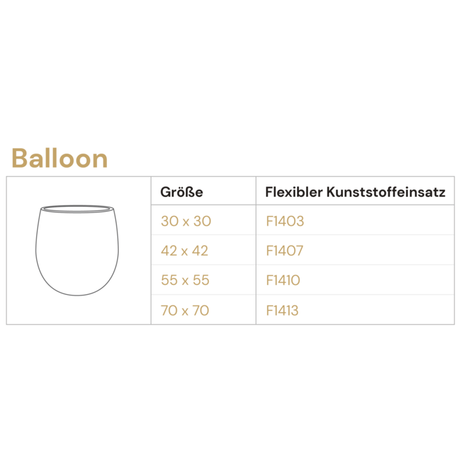 Pflanzkübel ''Grigio Balloon'' Rost Rund Fiberglas