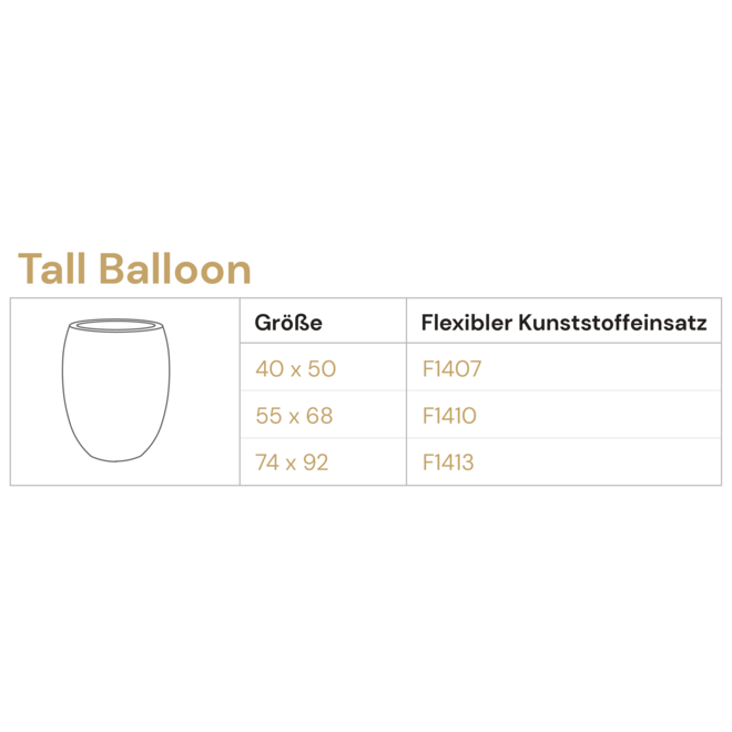 Pflanzkübel "Bordo Tall Balloon" Earth Rund Fiberglas