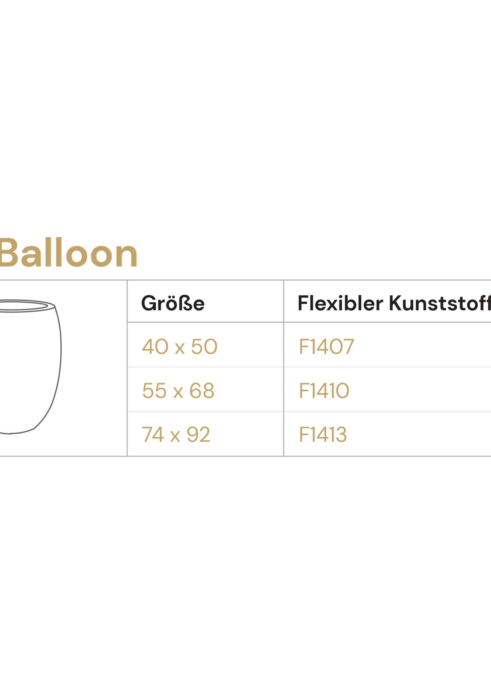 Luca Lifestyle - Grigio Pflanzkübel ''Grigio Tall Balloon'' Metallic Champagne Rund Fiberglas