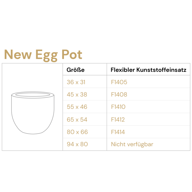 Pflanzkübel "Bordo New Egg Pot" Sand Rund Fiberglas