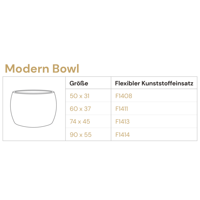 Pflanzkübel ''Grigio Modern Bowl'' Grau Rund Fiberglas