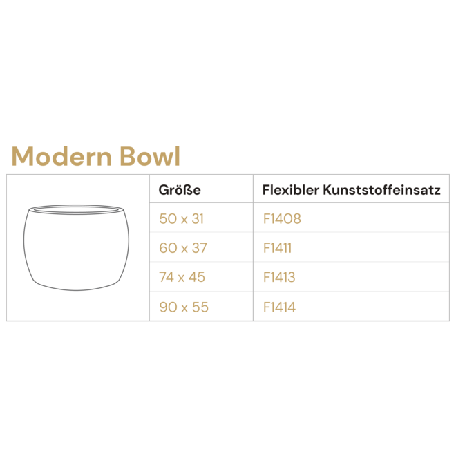 Pflanzkübel ''Grigio Modern Bowl'' Creme Weiß Rund Fiberglas