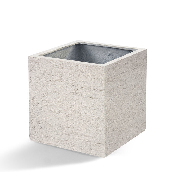 Pflanzkübel ''Terreno Cube'' Sand Quadratisch Fiberglas