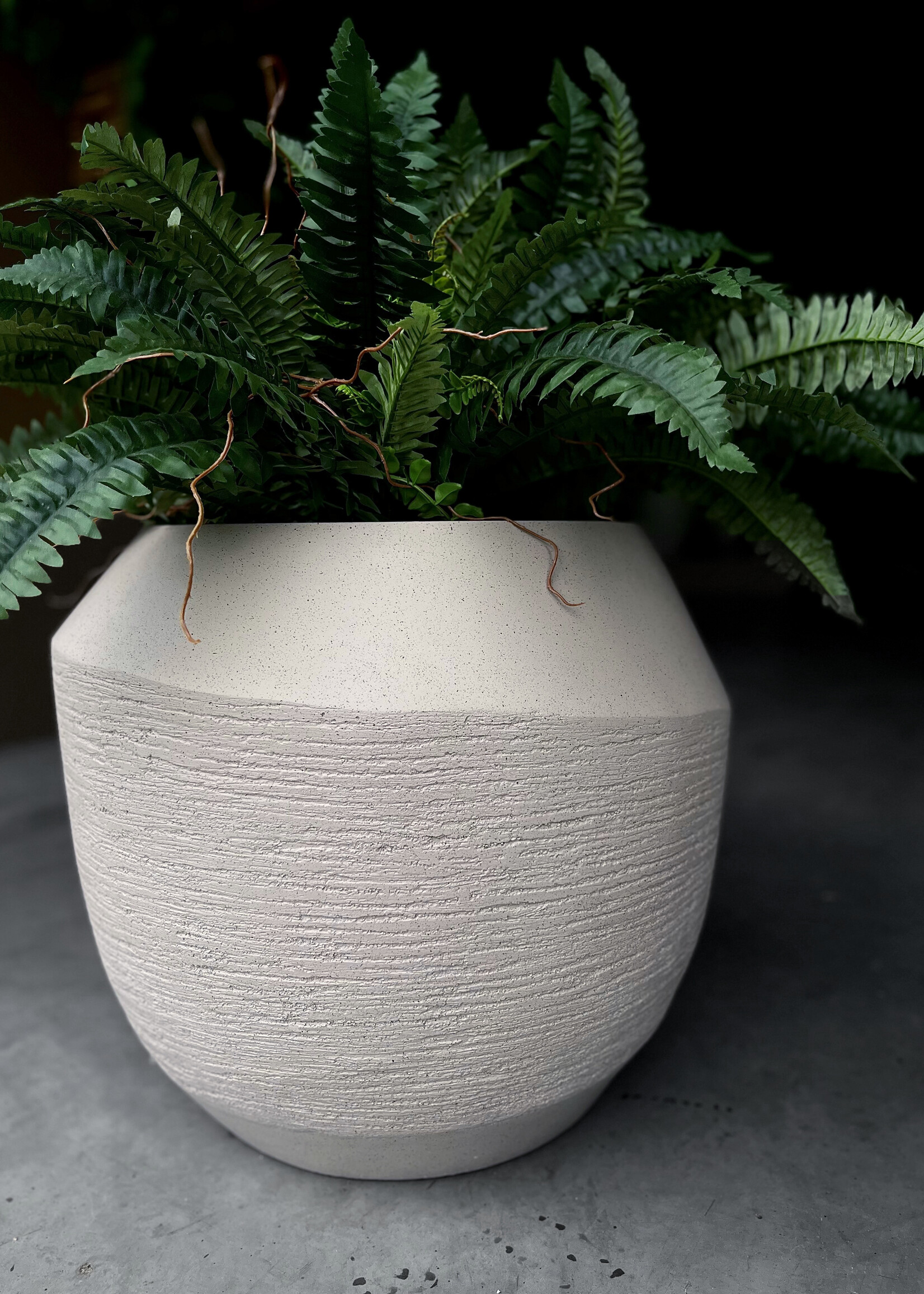 Luca Lifestyle - Ruvido Pflanzkübel "Ruvido Combi" Sand Rund Fiberglas