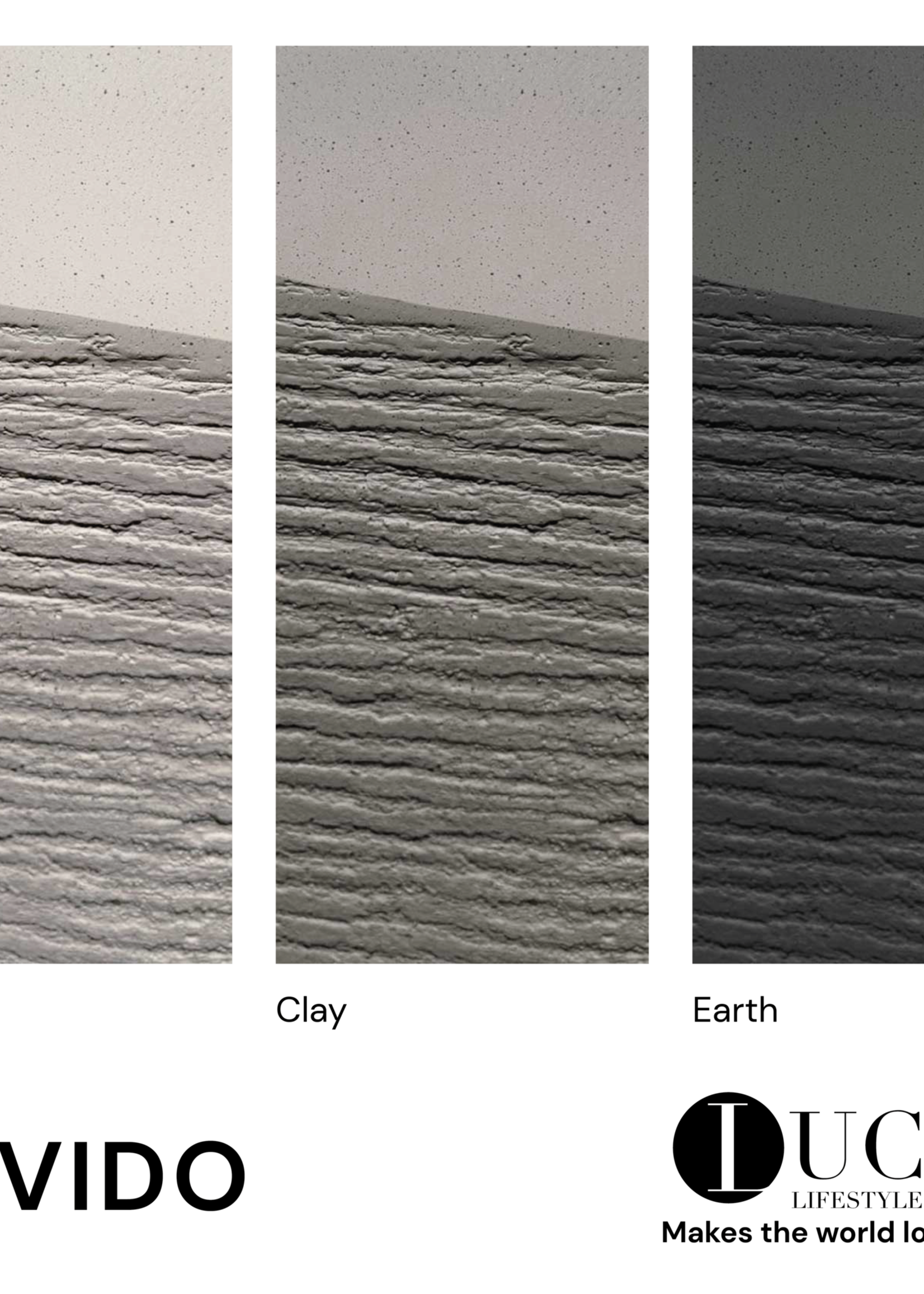 Luca Lifestyle - Ruvido Pflanzkübel "Ruvido Organic Low" Clay Rund Fiberglas