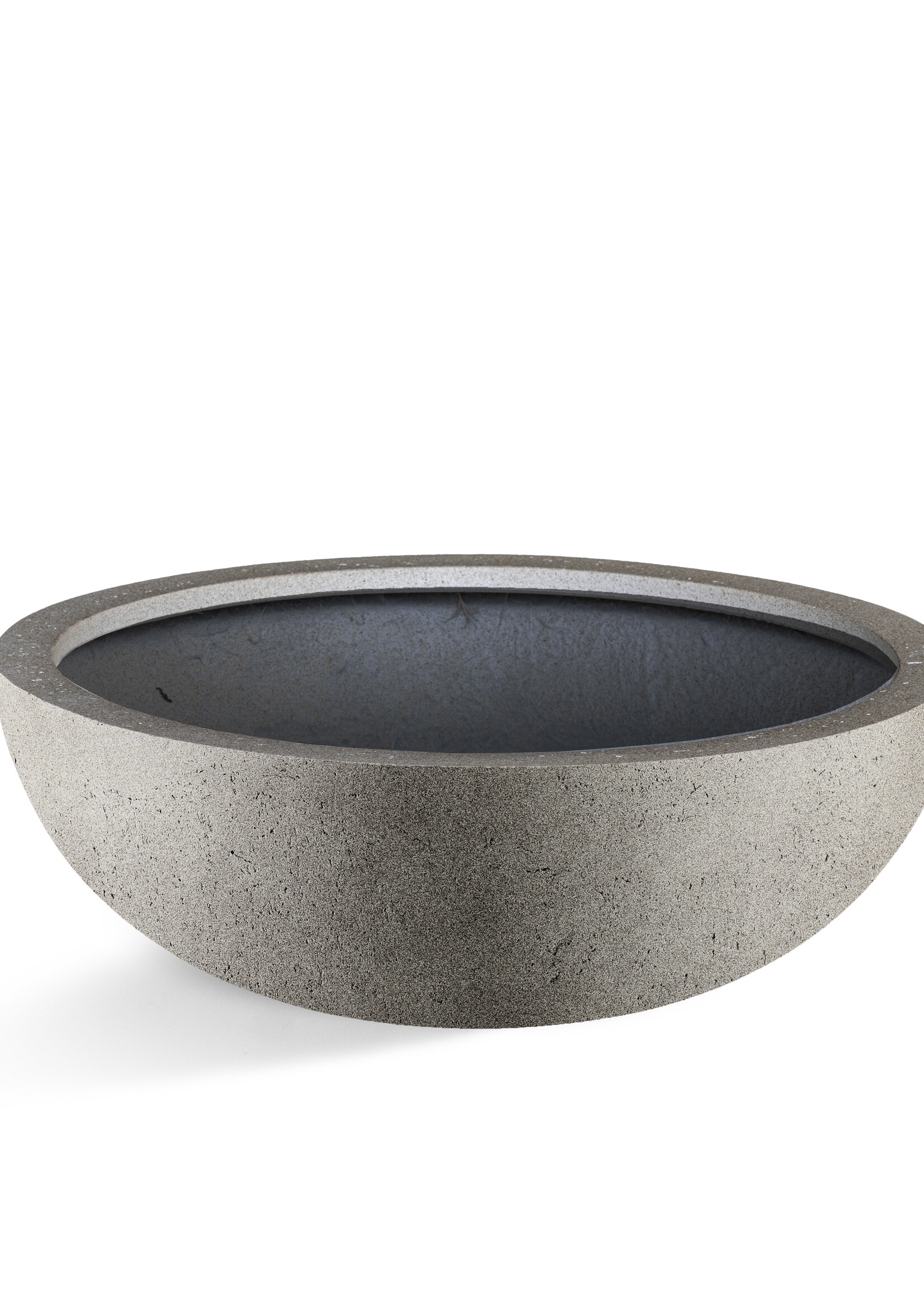 Luca Lifestyle - Grigio Pflanzkübel ''Grigio Bowl'' Grau Rund Fiberglas