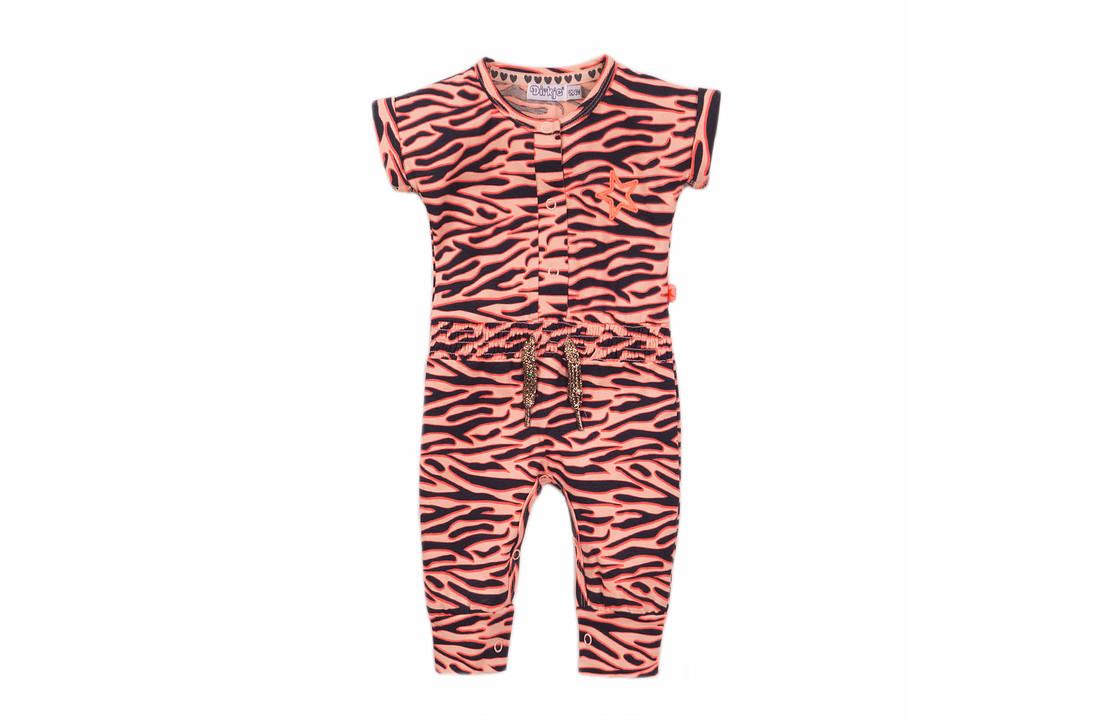 Girls Jumpsuit - Peach + navy - E38350-35