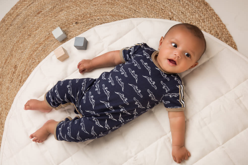 Boys 1 pce babysuit - Navy + aop - E38452-31