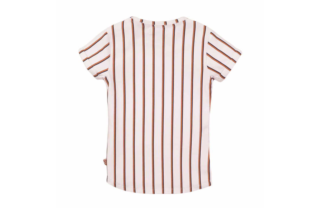Girls T-shirt ss - White + stripe - E38032-45
