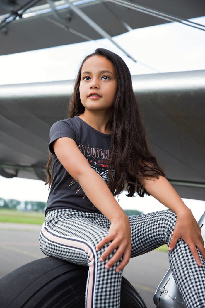 Girls Trousers - Anthracite check - E38059-45
