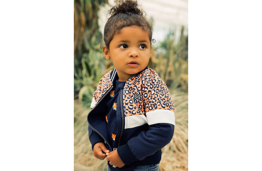 Girls Jacket - Navy + orange - E38957-37