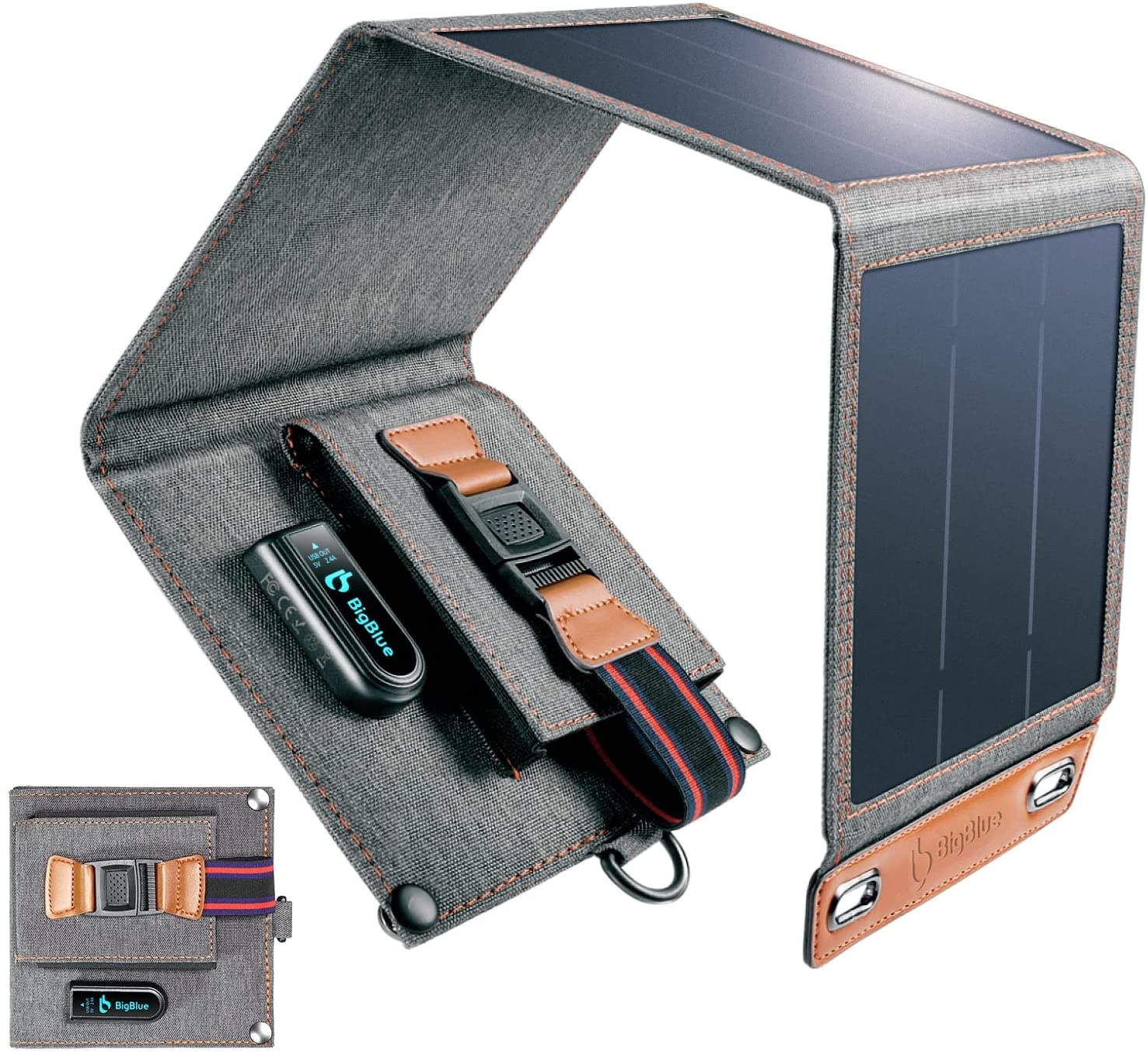 電源 KINGSOLAR 14W 5V Foldable Solar Charger (Black) 14W Solar charger | 14W Solar Panel Charger | 12V Lithium ion